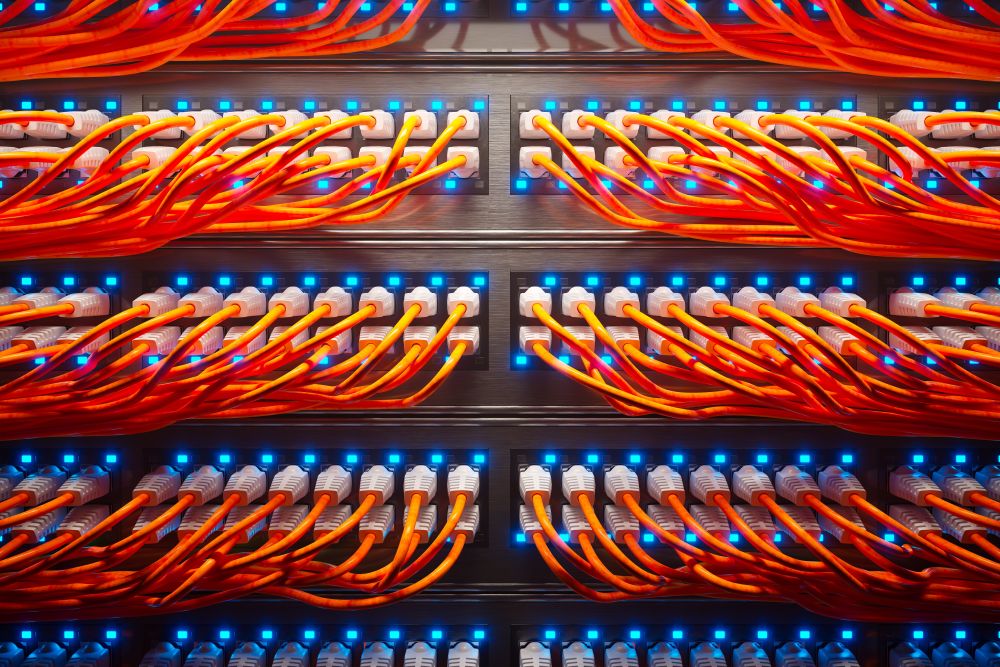 A tidy networking cabinet
