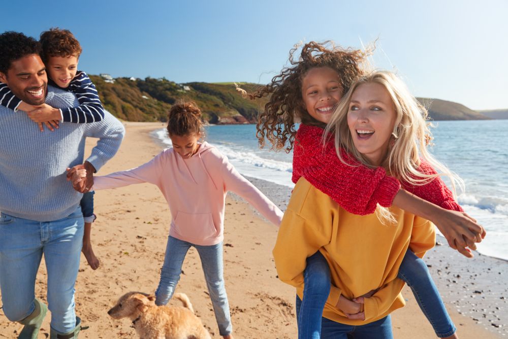 Family having fun on holiday